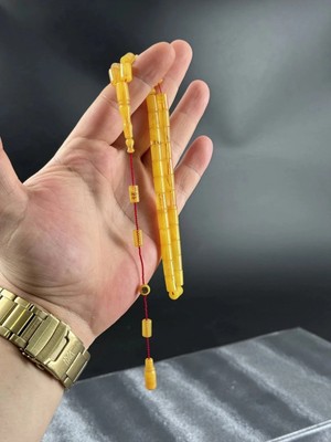 Usta Işçilikli ve Imzalı Sistemli Sıkma Kehribar Kesme Tesbih