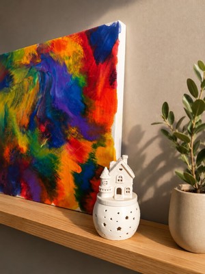 Msv Studio 3d Masal Evi Dekoratif Oda Lambası | LED Mum Hediyeli ✨(10cmx7cm)