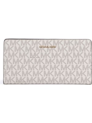 Michael Kors Kadın Marka Logolu Birden Fazla Kart Yuvalı Kağıt Para Bölmeli Bej Cüzdan 32S5GYTP3B 149