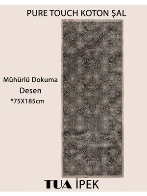 Mühürlü Dokuma Desen Pure Touch Koton Şal 75X185CM