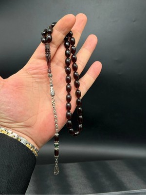 Faseta Imameli Işık Yansımalı Ateş Kehribar Tesbih Özel Tasarım Püsküllü