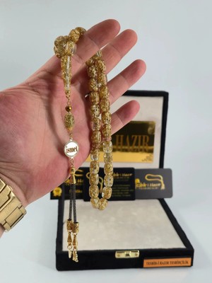 24K Altın Parçacıklı Kişiye Özel Isimli Harfli Tesbih (Alpaka Püsküllü )