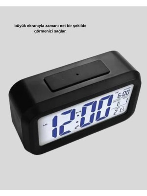 Küçük Hazine Sensörlü Dijital Masa Saati Alarm ve Sıcaklık Göstergeli