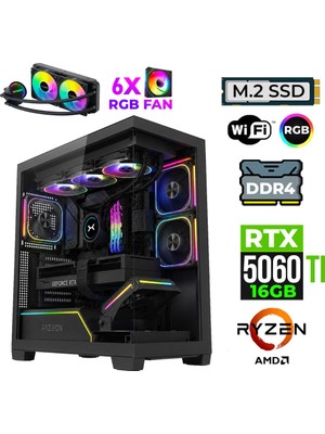 Xaser Fade X30 Ryzen 7 5700X 32GB Ram 1tb M.2 Nvme SSD 16GB RTX5060TI Sıvı Soğutmalı Oyuncu Bilgisayarı