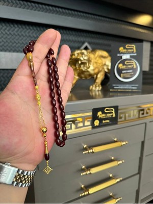 Master Series Eski Osmanlı Tek Parça 13GR 4.60 gr Altın Püskül Tesbih Antique Faturan Amber Beads
