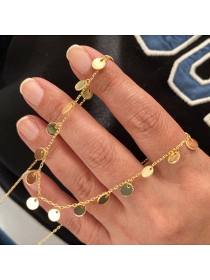 Simurg Jewellery Altın Kaplama Gümüş Pullu Zincir