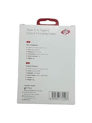 Power Type-C To Type-C Data ve Şarj Kablosu SWP-CACC01 - Beyaz