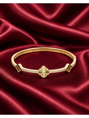 Rome Oro Van Cleef Yonca Taşlı Kelepçe
