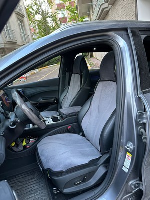 Byd Atto 3 Için Araca Özel Tay Tüyü Kumaş Lüks Koltuk Kılıf Seti - Ortopedik Serisi - Gri