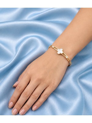 Rome Oro Van Cleef Beyaz Sedefli Kelepçe