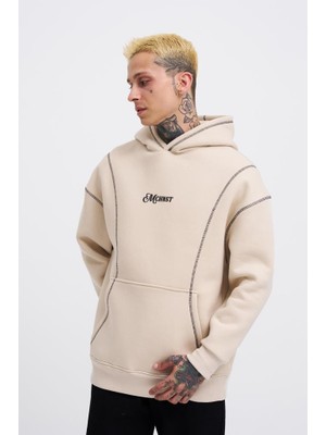 Machinist Erkek Straddie Hoodie Açık Bej