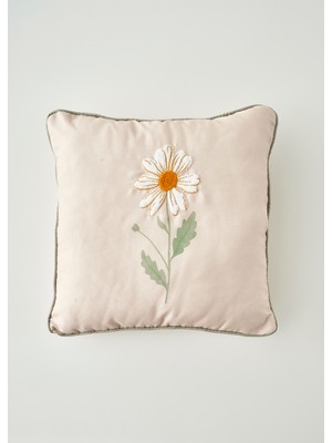 Bella Maison Daisy Biyeli Punchlı Dekoratif Yastık Kılıfı Bej (43X43 Cm)