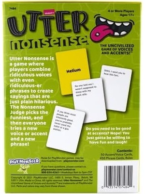 Playmonster Utter Nonsense Naughty Edition - Çılgın Sesler ve Vurgu Oyunu - Yetişkin Versiyonu - Yetişkin Içerik - 17+