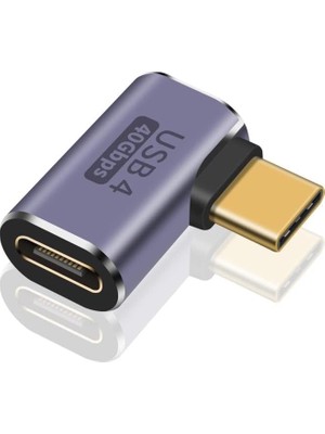 Genel 90 Derece Type-C Çevirici USB 4 40 Mbps Dik Type-C Çevirici