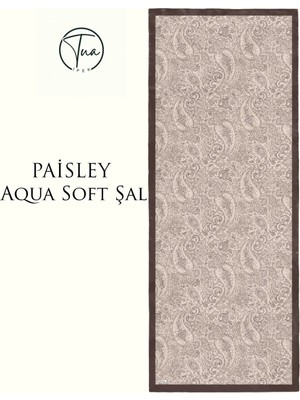 Paisley Aqua Soft Coton Şal - Etnik Desenli