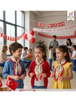 23 Nisan Çocuk Bayramı Temalı Çocuk Fular 30X85 cm