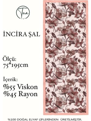 Organic Viscose Ipeği Incira Şal - Çiçek Desenli