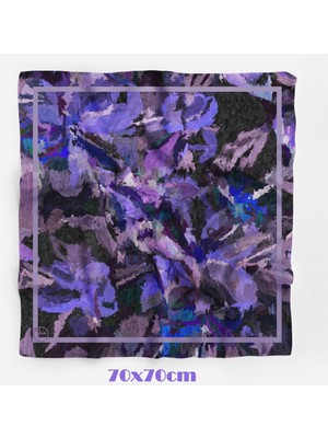 Derin Mor Fırça Darbeleri Desen 70*70CM Bandana/fular