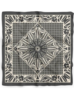 Karanlık Tılsım Desen 60X60 cm Viskon Modal Erkek Bandana/fular