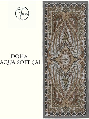 Doha Aqua Soft Coton Şal - Etnik Desenli