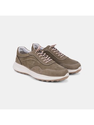 Erkek Haki Desacomfort Bağcıklı Deri Sneaker