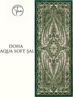 Doha Aqua Soft Coton Şal - Etnik Desenli
