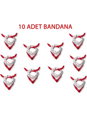 10'lu Paket K.atatürk Imza Desen Bandana/fular