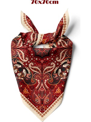 Kızıl Matra Desen 70*70CM Bandana/fular