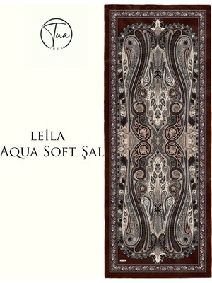 Leila Aqua Soft Coton Şal - Etnik Desenli
