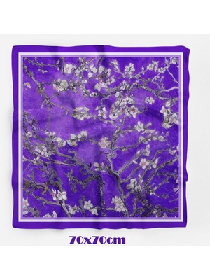 Mor Blossom Desen 70*70CM Bandana/fular