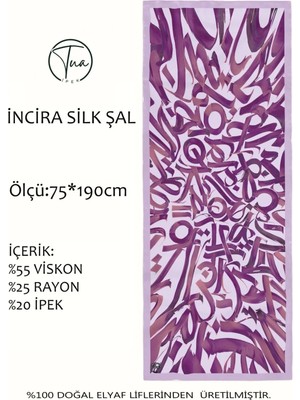 Organic Incira Dut Ipeği/viscose Şal - Hat Desenli