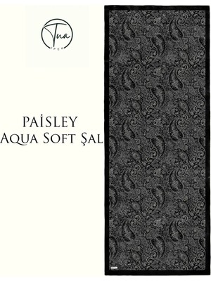 Paisley Aqua Soft Coton Şal - Etnik Desenli
