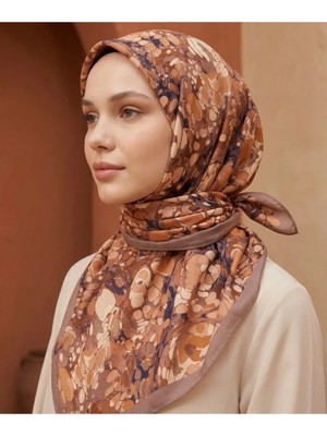 Ochre Desen 90X90CM Matte Cotton Eşarp