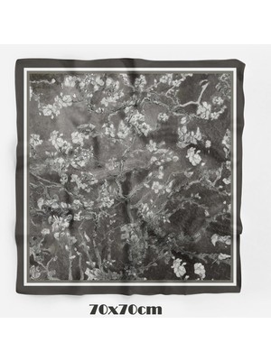 Grey Blossom Desen 70*70CM Bandana/fular