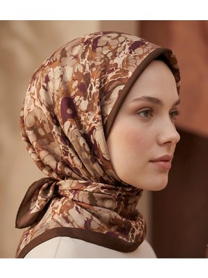 Ochre Desen 90X90CM Matte Cotton Eşarp