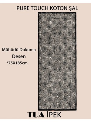 Mühürlü Dokuma Desen Pure Touch Koton Şal 75X185CM