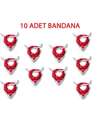 10'lu Paket K.atatürk Imza Desen Bandana/fular