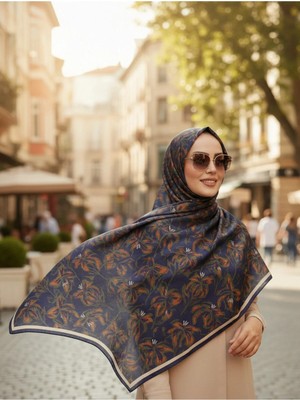 Vivid Floral Desen Pure Touch Koton Şal 75X185CM