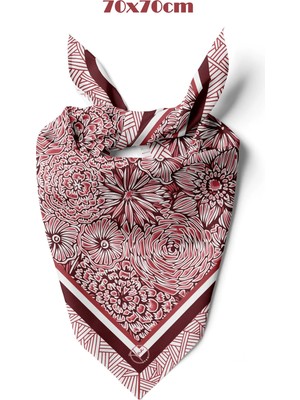 Bordo Bloom Desen 70*70CM Bandana/fular