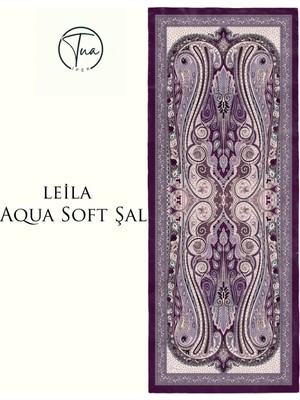 Leila Aqua Soft Coton Şal - Etnik Desenli