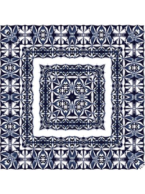 Karanlık Çini Desen 60X60 cm Viskon Modal Erkek Bandana/fular