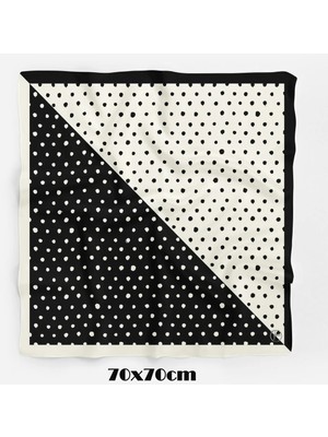 Ikilem Puantiye Desen 70*70CM Bandana/fular
