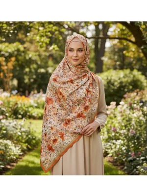 Yaprak Dansı Desen Pure Touch Koton Şal 75X185CM