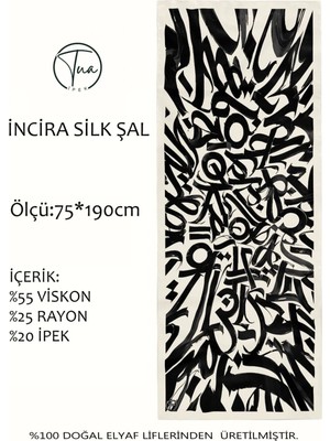 Organic Incira Dut Ipeği/viscose Şal - Hat Desenli