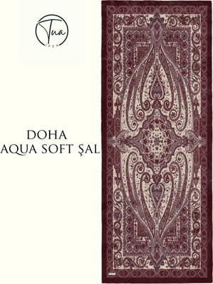 Doha Aqua Soft Coton Şal - Etnik Desenli