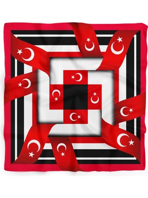 Türk Bayrağı Desen 55X55CM Bandana/fular