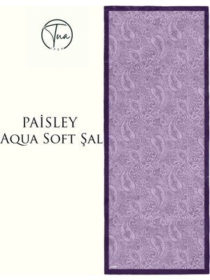 Paisley Aqua Soft Coton Şal - Etnik Desenli