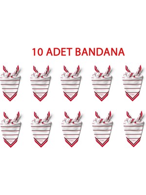 10'lu Paket K.atatürk Imza Desen Bandana/fular