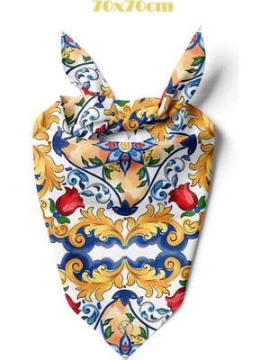 Güneşli Venedik Desen 70*70CM Bandana/fular