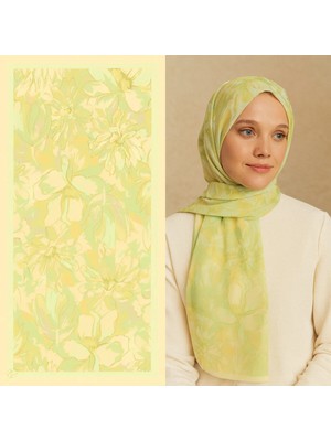 Flower Desen Fransız Ipeği Şal 70X180CM